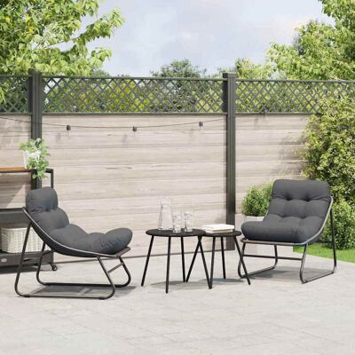 vidaXL gartenmöbel mit Kissen 2 pcs Schwarz 60,5 x 81 x 71 cm - Schwarz vidaXL gartenmöbel mit Kissen 2 pcs Schwarz 60,5 x 81 x 71 cm - Schwarz