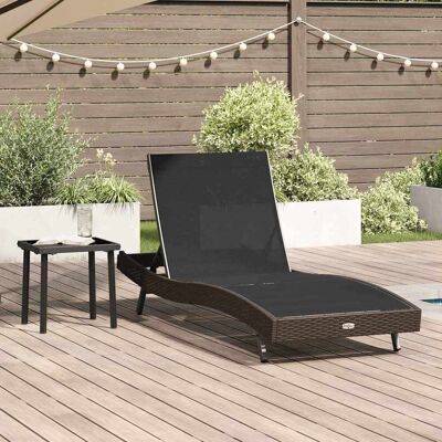 vidaXL Sonnenliege 2 pcs Schwarz und Braun Poly-Rattan - Schwarz vidaXL Sonnenliege 2 pcs Schwarz und Braun Poly-Rattan - Schwarz