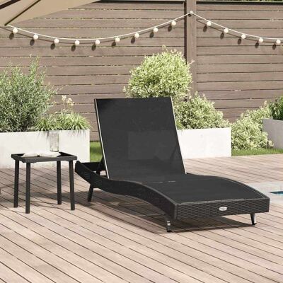 vidaXL Sonnenliege 2 pcs Schwarz Poly-Rattan - Schwarz vidaXL Sonnenliege 2 pcs Schwarz Poly-Rattan - Schwarz