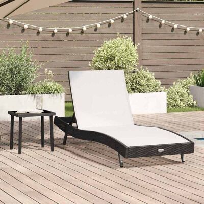 vidaXL Sonnenliege 2 pcs Schwarz und Weiß Poly-Rattan - Schwarz vidaXL Sonnenliege 2 pcs Schwarz und Weiß Poly-Rattan - Schwarz