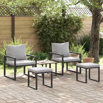 vidaXL gartenmöbel 4 pcs 2-Sitzanzahl Hellgrau Polyester - Hellgrau vidaXL gartenmöbel 4 pcs 2-Sitzanzahl Hellgrau Polyester - Hellgrau