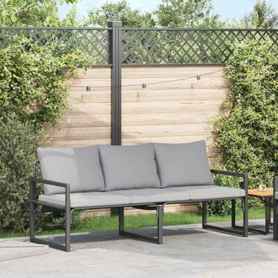 vidaXL gartenmöbel mit Kissen Hellgrau 180 x 72,5 x 71 cm Polyester - Hellgrau vidaXL gartenmöbel mit Kissen Hellgrau 180 x 72,5 x 71 cm Polyester - Hellgrau