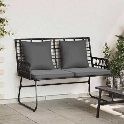 vidaXL Gartenbank Schwarz und Anthrazit Poly-Rattan - Schwarz vidaXL Gartenbank Schwarz und Anthrazit Poly-Rattan - Schwarz