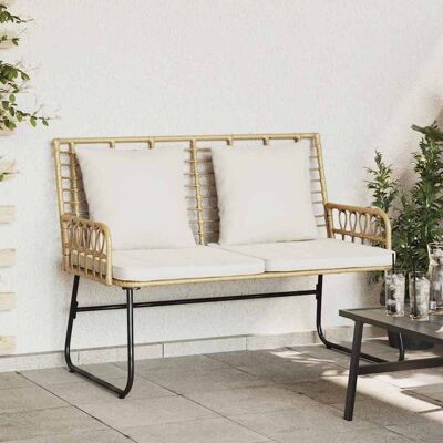 vidaXL Gartenbank Braun und Creme Poly-Rattan - Braun vidaXL Gartenbank Braun und Creme Poly-Rattan - Braun