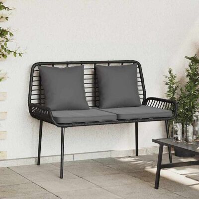 vidaXL Gartenbank Schwarz und Anthrazit Poly-Rattan - Schwarz vidaXL Gartenbank Schwarz und Anthrazit Poly-Rattan - Schwarz