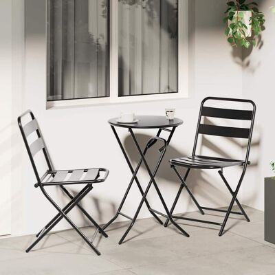 vidaXL Garten Bistro Set 3 pcs Anthrazit Stahl - Anthrazit vidaXL Garten Bistro Set 3 pcs Anthrazit Stahl - Anthrazit