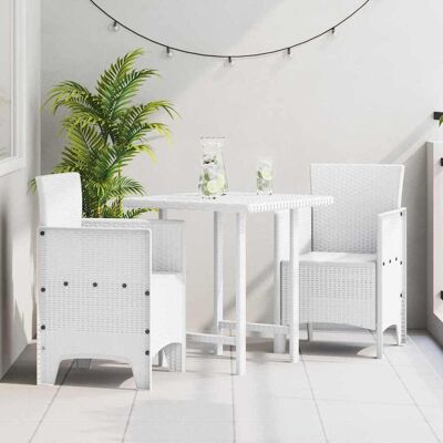 VidaXL Gartenset aus 2 weißen Kunststoff-Rattanstühlen - Gartenmöbel VidaXL Gartenset aus 2 weißen Kunststoff-Rattanstühlen - Gartenmöbel