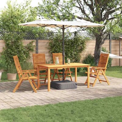 vidaXL Garten Essgruppe 5 pcs Braun Massivholz Akazie - Braun vidaXL Garten Essgruppe 5 pcs Braun Massivholz Akazie - Braun
