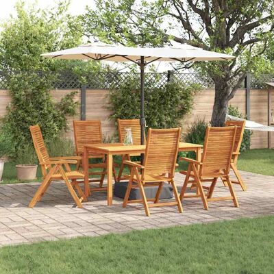 vidaXL Garten Essgruppe 7 pcs Braun Massivholz Akazie - Braun vidaXL Garten Essgruppe 7 pcs Braun Massivholz Akazie - Braun