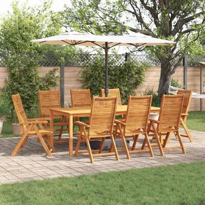 vidaXL Garten Essgruppe 9 pcs Braun Massivholz Akazie - Braun vidaXL Garten Essgruppe 9 pcs Braun Massivholz Akazie - Braun