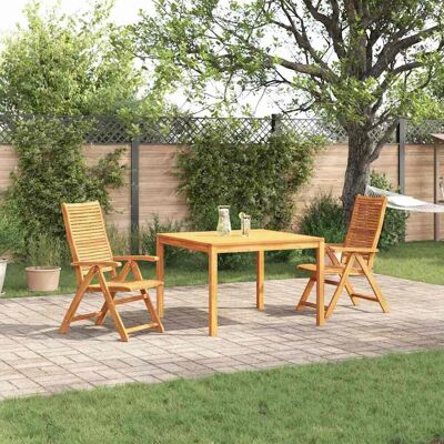 vidaXL Garten Essgruppe 3 pcs Braun Massivholz Akazie - Braun vidaXL Garten Essgruppe 3 pcs Braun Massivholz Akazie - Braun