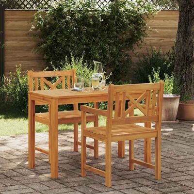 vidaXL Garten Essgruppe 3 pcs Braun Massivholz Akazie - Braun vidaXL Garten Essgruppe 3 pcs Braun Massivholz Akazie - Braun
