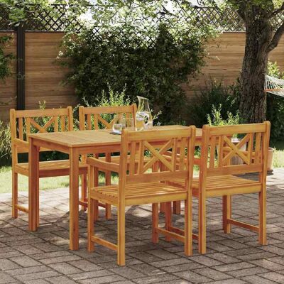vidaXL Garten Essgruppe 5 pcs Braun Massivholz Akazie - Braun vidaXL Garten Essgruppe 5 pcs Braun Massivholz Akazie - Braun