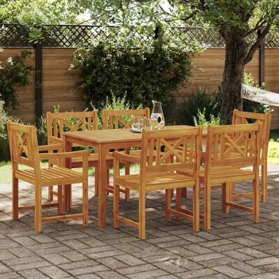 vidaXL Garten Essgruppe 7 pcs Braun Massivholz Akazie - Braun vidaXL Garten Essgruppe 7 pcs Braun Massivholz Akazie - Braun