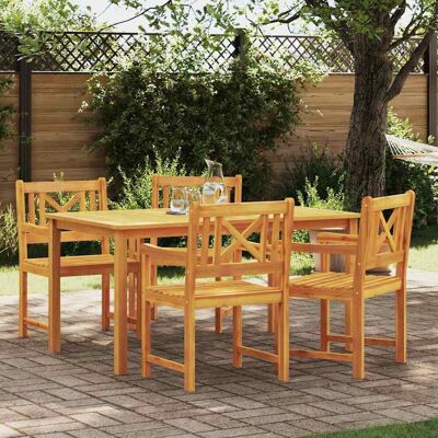 vidaXL Garten Essgruppe 5 pcs Braun Massivholz Akazie - Braun vidaXL Garten Essgruppe 5 pcs Braun Massivholz Akazie - Braun