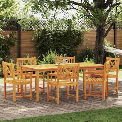vidaXL Garten Essgruppe 7 pcs Braun Massivholz Akazie - Braun vidaXL Garten Essgruppe 7 pcs Braun Massivholz Akazie - Braun