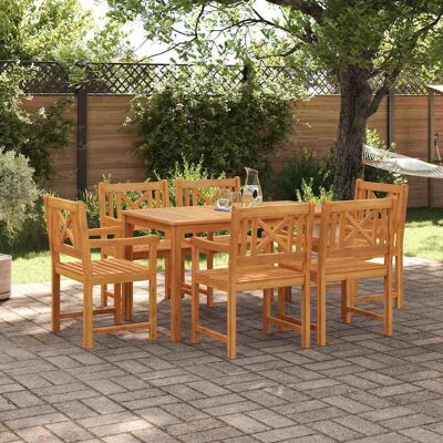 vidaXL Garten Essgruppe 7 pcs Braun Massivholz Akazie - Braun vidaXL Garten Essgruppe 7 pcs Braun Massivholz Akazie - Braun