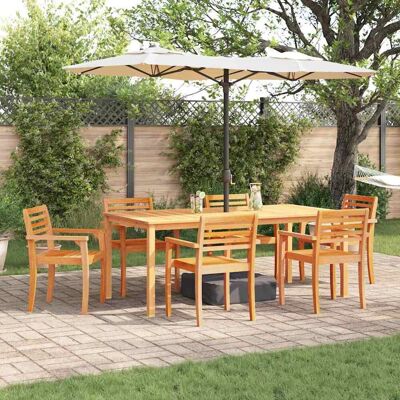 vidaXL Garten Essgruppe 9 pcs Braun Massivholz Akazie - Braun vidaXL Garten Essgruppe 9 pcs Braun Massivholz Akazie - Braun