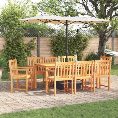 vidaXL Garten Essgruppe 9 pcs Braun Massivholz Akazie - Braun vidaXL Garten Essgruppe 9 pcs Braun Massivholz Akazie - Braun