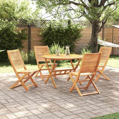 vidaXL Garten Essgruppe 5 pcs Braun Massivholz Akazie - Braun vidaXL Garten Essgruppe 5 pcs Braun Massivholz Akazie - Braun