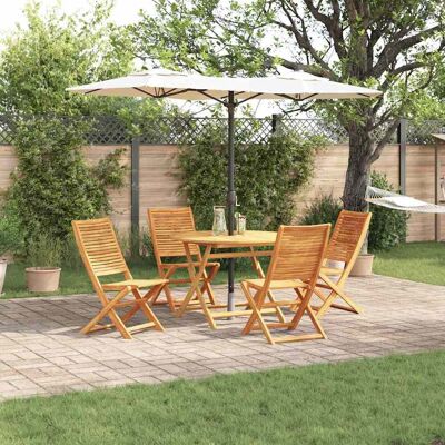 vidaXL - Natural Acacia Set - Runder Tisch vidaXL - Natural Acacia Set - Runder Tisch