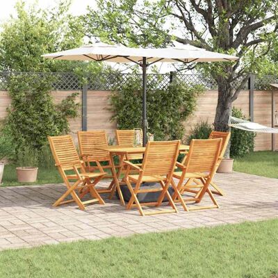 vidaXL Garten Essgruppe 7 pcs Braun Massivholz Akazie - Braun vidaXL Garten Essgruppe 7 pcs Braun Massivholz Akazie - Braun