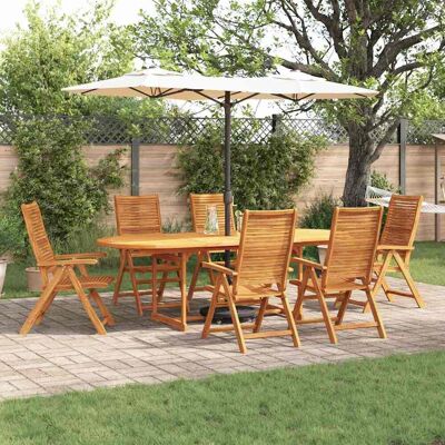 vidaXL Garten Essgruppe 7 pcs Braun Massivholz Akazie - Braun vidaXL Garten Essgruppe 7 pcs Braun Massivholz Akazie - Braun