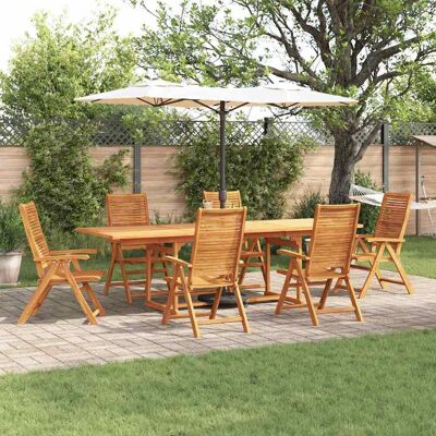 vidaXL Garten Essgruppe 7 pcs Braun Massivholz Akazie - Braun vidaXL Garten Essgruppe 7 pcs Braun Massivholz Akazie - Braun
