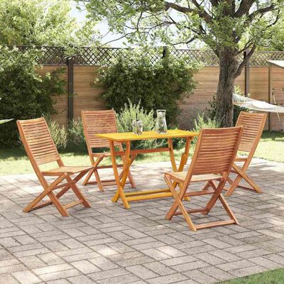 vidaXL Garten Essgruppe 5 pcs Braun Massivholz Akazie - Braun vidaXL Garten Essgruppe 5 pcs Braun Massivholz Akazie - Braun