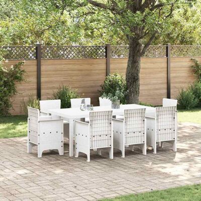vidaXL Garten Essgruppe 9 pcs Weiß Polypropylen - Weiß vidaXL Garten Essgruppe 9 pcs Weiß Polypropylen - Weiß