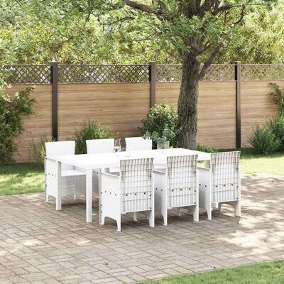 vidaXL Garten Essgruppe 7 pcs Weiß Polypropylen - Weiß vidaXL Garten Essgruppe 7 pcs Weiß Polypropylen - Weiß