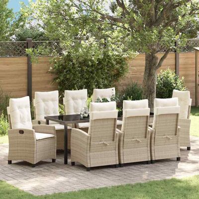 vidaXL Garten Essgruppe mit Kissen 9 pcs Beige Poly-Rattan - Beige vidaXL Garten Essgruppe mit Kissen 9 pcs Beige Poly-Rattan - Beige