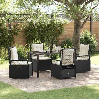 vidaXL Garten Essgruppe 5 pcs Schwarz Poly-Rattan - Schwarz vidaXL Garten Essgruppe 5 pcs Schwarz Poly-Rattan - Schwarz