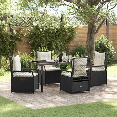 vidaXL Garten Essgruppe 5 pcs Schwarz Poly-Rattan - Schwarz vidaXL Garten Essgruppe 5 pcs Schwarz Poly-Rattan - Schwarz
