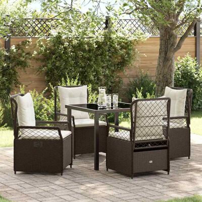 vidaXL Garten Essgruppe 5 pcs Braun Poly-Rattan - Braun vidaXL Garten Essgruppe 5 pcs Braun Poly-Rattan - Braun