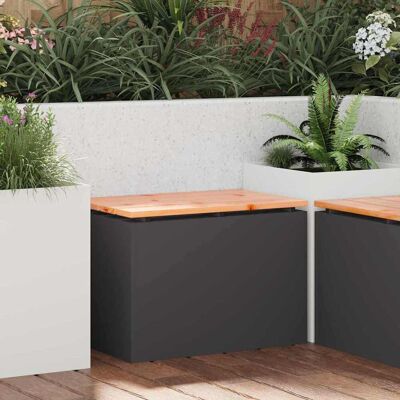 vidaXL Gartenbank Schwarz 60 x 40 x 43 cm Solid Douglas Wood and Steel - Schwarz vidaXL Gartenbank Schwarz 60 x 40 x 43 cm Solid Douglas Wood and Steel - Schwarz