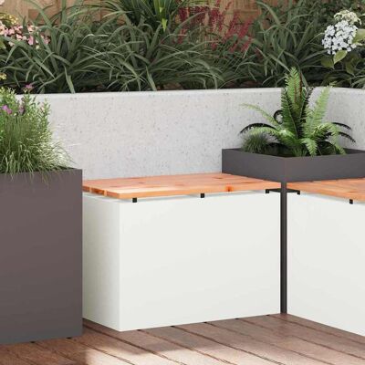 vidaXL Gartenbank Weiß 60 x 40 x 43 cm Solid Douglas Wood and Steel - Weiß vidaXL Gartenbank Weiß 60 x 40 x 43 cm Solid Douglas Wood and Steel - Weiß