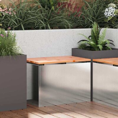 vidaXL Gartenbank Edelstahl 60 x 40 x 43 cm - Silber vidaXL Gartenbank Edelstahl 60 x 40 x 43 cm - Silber