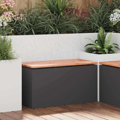 vidaXL Gartenbank Schwarz 80 x 40 x 43 cm Solid Douglas Wood and Steel - Schwarz vidaXL Gartenbank Schwarz 80 x 40 x 43 cm Solid Douglas Wood and Steel - Schwarz