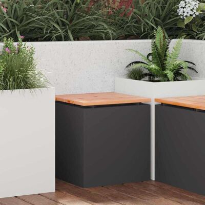 vidaXL Gartenbank Schwarz 40 x 40 x 43 cm Solid Douglas Wood and Steel - Schwarz vidaXL Gartenbank Schwarz 40 x 40 x 43 cm Solid Douglas Wood and Steel - Schwarz