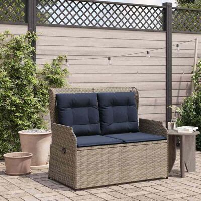 vidaXL Gartenbank Grau Poly-Rattan - Grau vidaXL Gartenbank Grau Poly-Rattan - Grau