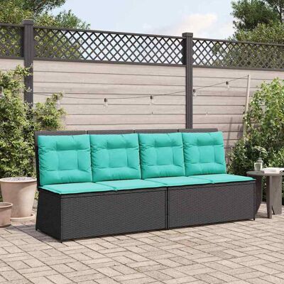 vidaXL Gartenbank Schwarz Poly-Rattan - Schwarz vidaXL Gartenbank Schwarz Poly-Rattan - Schwarz
