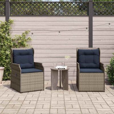 vidaXL Gartenbank 2 pcs Grau Poly-Rattan - Grau vidaXL Gartenbank 2 pcs Grau Poly-Rattan - Grau