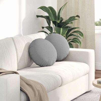 vidaXL Sitzkissen 2 pcs Wolkengrau Ø40 x 13 cm Stoff - Grau vidaXL Sitzkissen 2 pcs Wolkengrau Ø40 x 13 cm Stoff - Grau