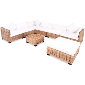 vidaXL Sofagarnitur 27-tlg. Natürliches Rattan - Braun