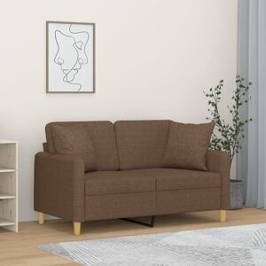 vidaXL 2-Sitzer-Sofa mit Zierkissen Braun 120 cm Stoff - Braun