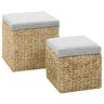 vidaXL Ottoman-Set 2 Stk. Seegras Grau - Grau