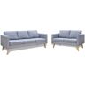 vidaXL Sofa Set 2-Sitzer und 3-Sitzer Stoff Hellgrau - Grau