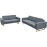 vidaXL 2-Sitzer und 3-Sitzer Sofa Set Hellgrau - Grau