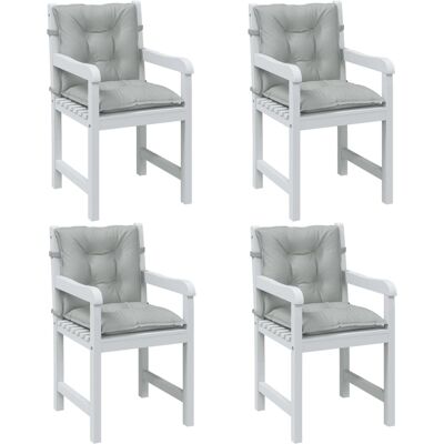 vidaXL Low-back cushions - 4 Stück - Melange hellgrau - 100x50x7cm - Stoff vidaXL Low-back cushions - 4 Stück - Melange hellgrau - 100x50x7cm - Stoff